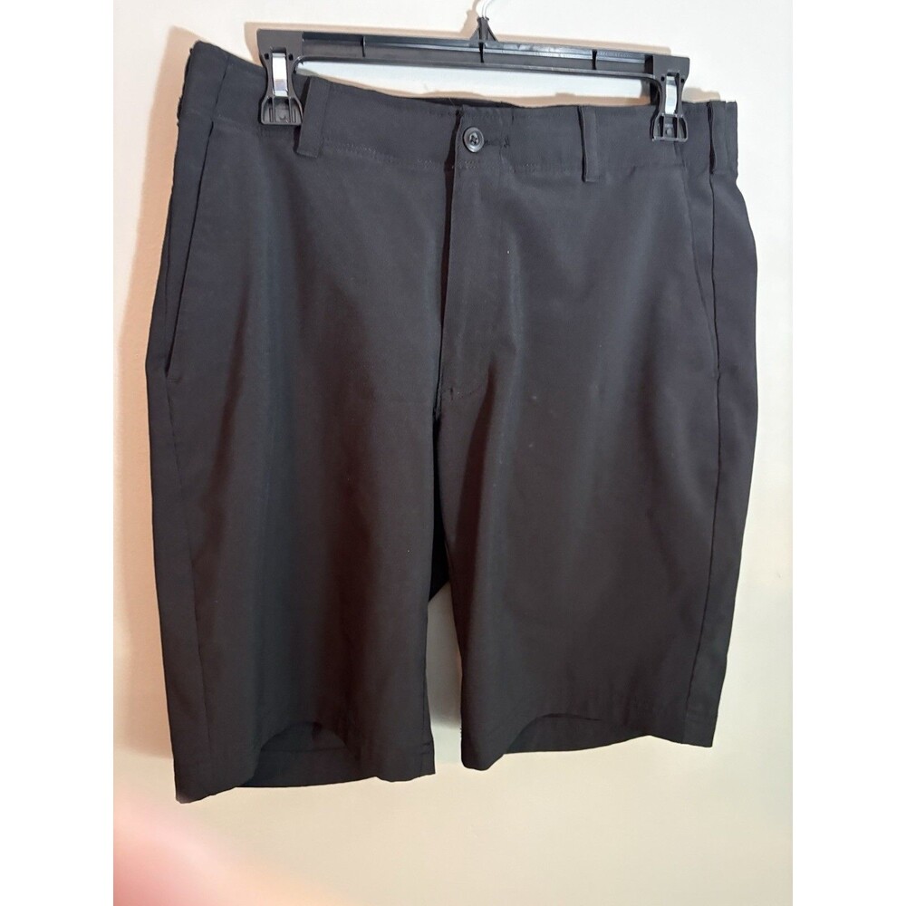 Ben Hogan Men's Black Solid Flat Front Shorts Button Closure Pockets Size 32